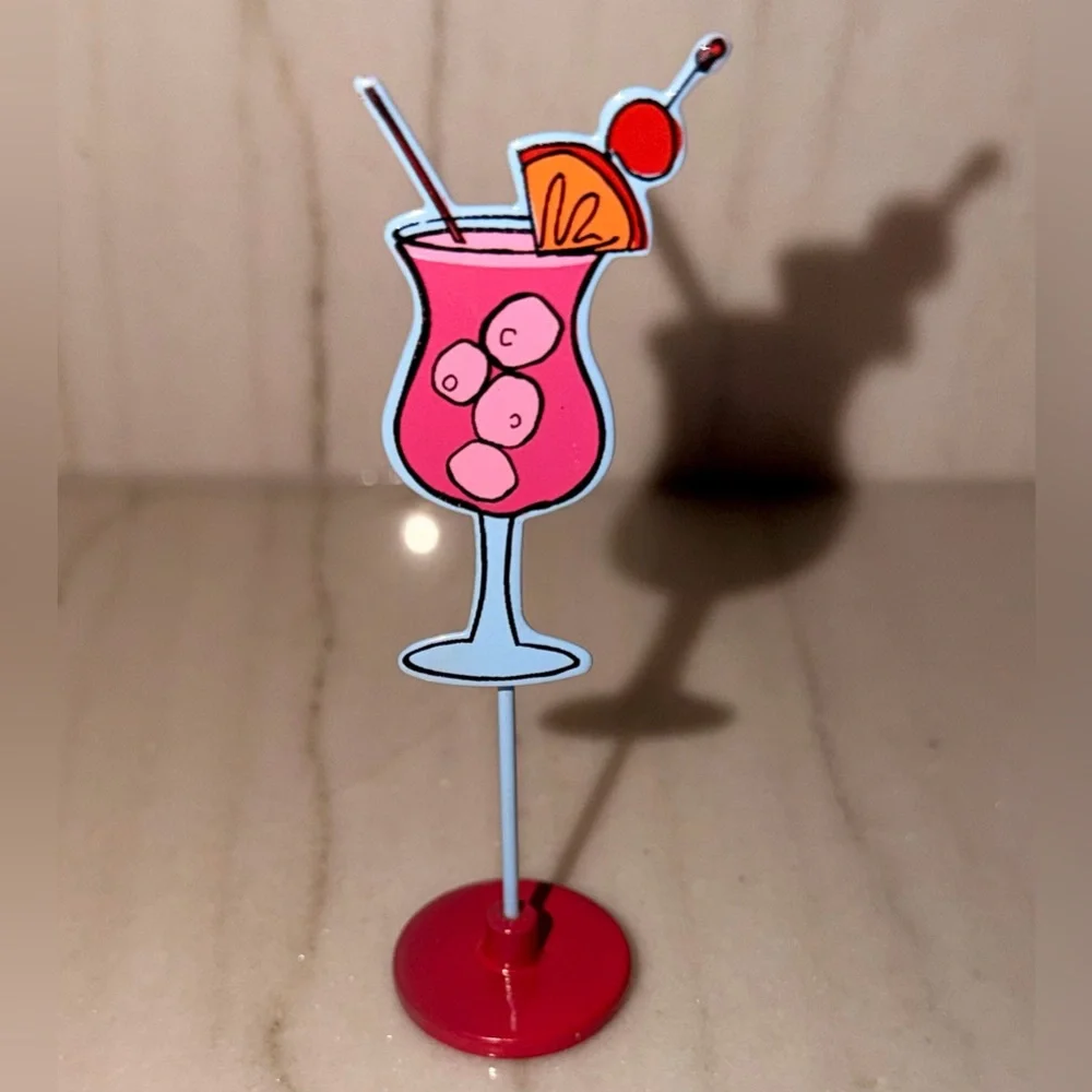 Colorful Cocktail Place Card or Photo Holders - Yellow, Green, Pink